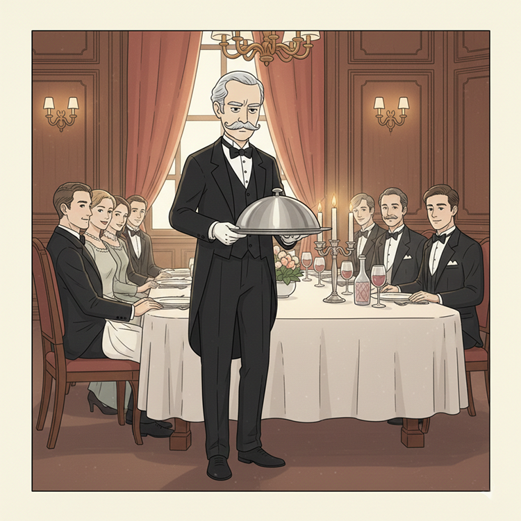 Pemberton preparing dinner service